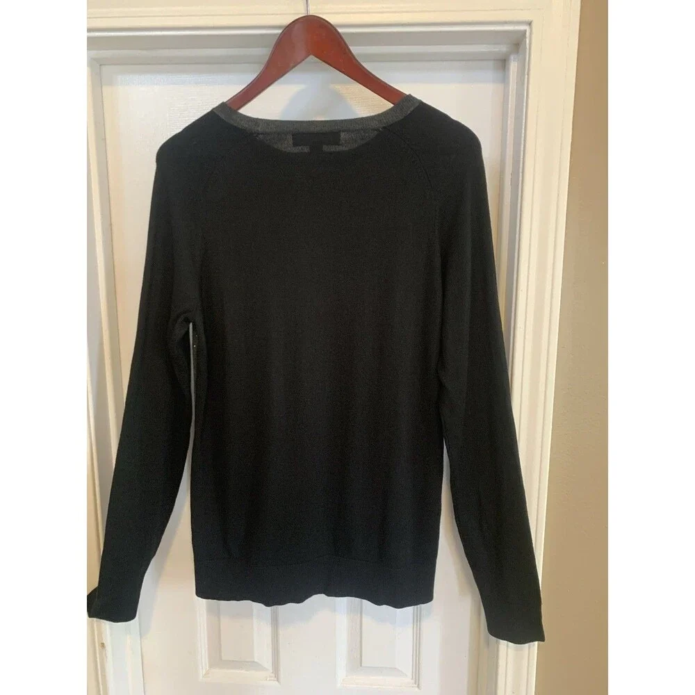 Michael Kors Women’s Western Black Studded Crew Neck Knit Pullover Sweater L